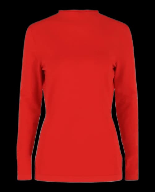 Ferragamo Stretch Jersey Mock-Neck Shirt Red