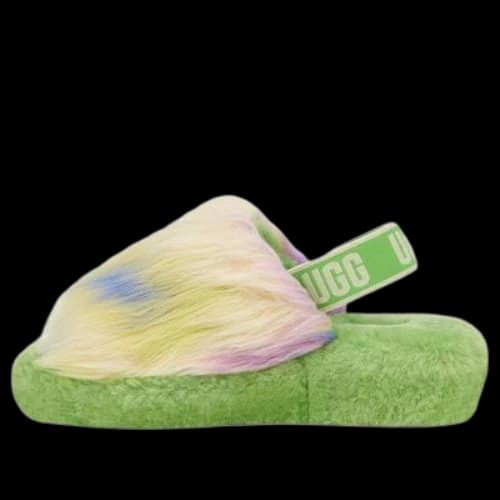 UGG Fluff Yeah Slide Tie Dye Slipper 'Green' (Women's)