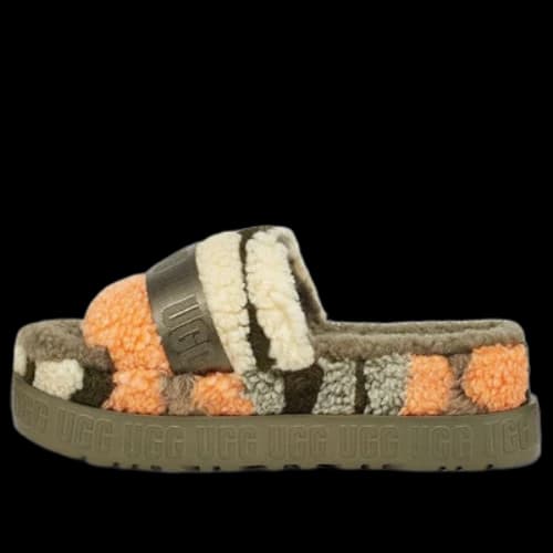 UGG Fluffita Cali Collage Slipper Olive Green (Women's)