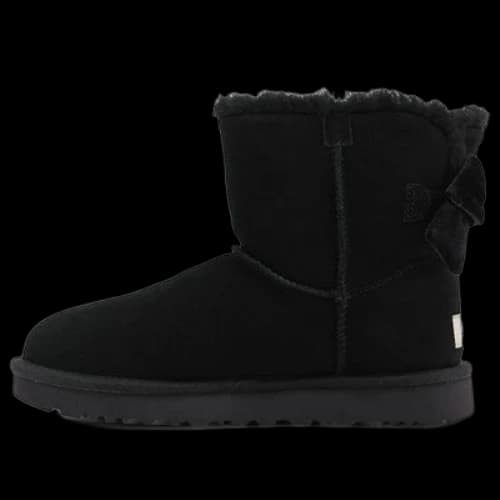 UGG Mini Bailey Bow Velvet Ribbon 2.0 Fleece Lined Black (Women's)
