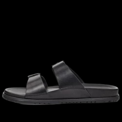 UGG Wainscott Buckle Slide Leather Casual Sandals Black