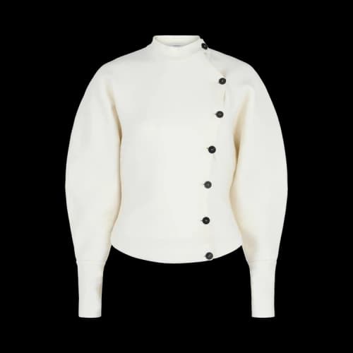 Ferragamo Asymmetrical Buttoned Cardigan 'White'