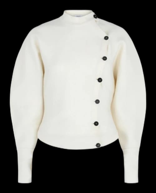 Ferragamo Asymmetrical Buttoned Cardigan White