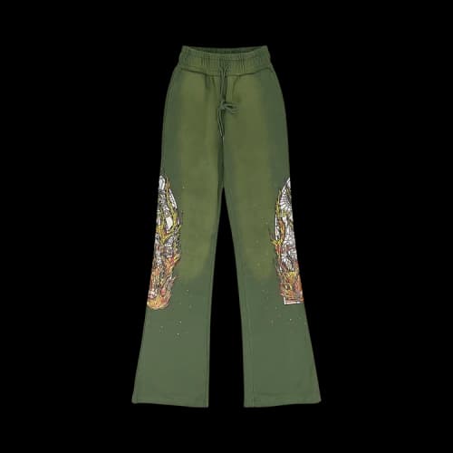 Who Decides War Flame Glass Sweatpants 'Green'