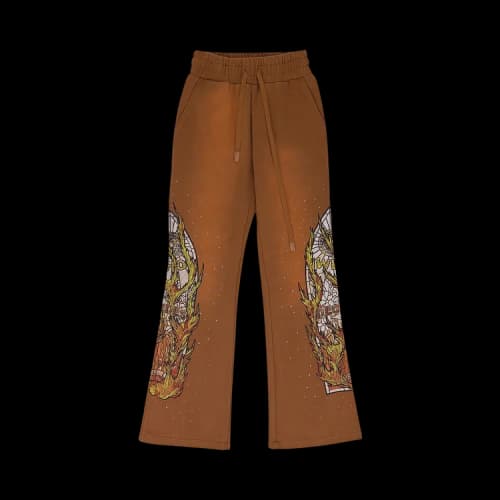 Who Decides War Flame Glass Sweatpants 'Brown'