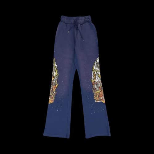 Who Decides War Flame Glass Sweatpants 'Indigo'