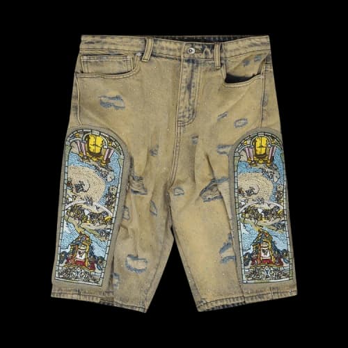 Who Decides War Unfurled Denim Shorts 'Blue'