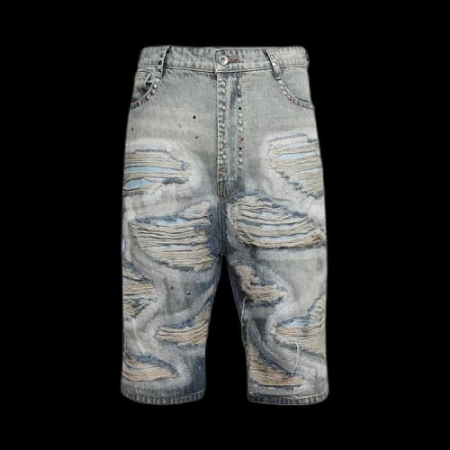 Who Decides War Chrome Stud Embroidered Short 'Denim'