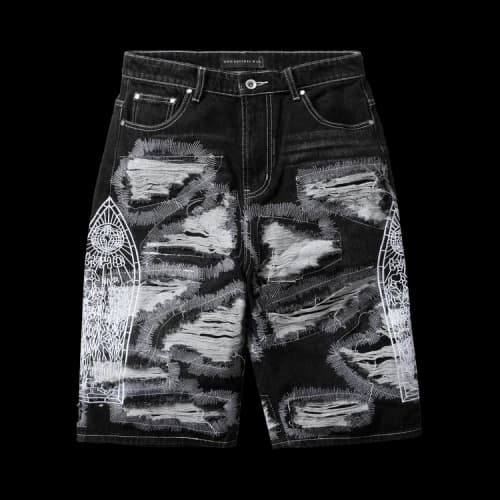 Who Decides War Darning Side Embroidery Shorts 'Coal'