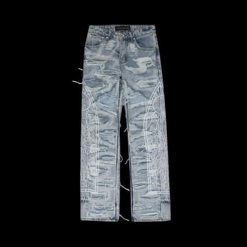 Who Decides War Distressed Straight Fit Jeans 'Blue'
