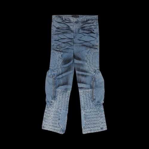 Who Decides War Raised Window Denim Pants 'Blue'