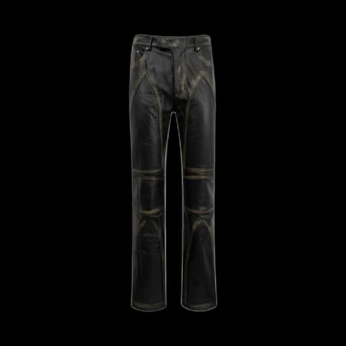 Who Decides War Rub Off Leather Moto Pants 'Coal'