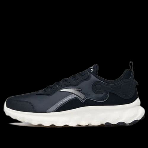 ANTA Run Collection Leather 'Black White with Silver Logo'