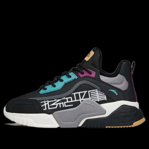 ANTA Retro Low Sneakers 'Black Grey Blue'