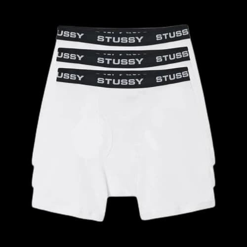 Stussy Boxer Briefs (3 Pack) White