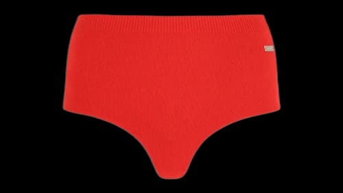 Ferragamo Women's Ribbed Texture High-Waisted Knitted Coulottes Red