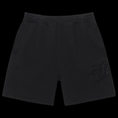 Stussy Tonal Applique Fleece Short Black