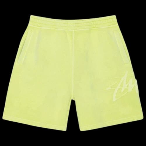Stussy Tonal Applique Fleece Short Lime