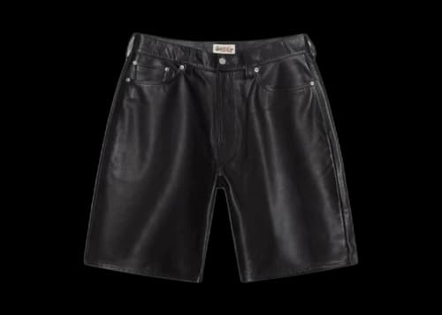 Stussy Big Ol Leather Shorts Blac Black