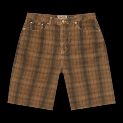 Stussy Big Ol' Canvas Plaid Short Brown