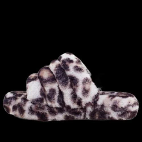 (PS) UGG Fluff Yeah Slide Panther Print Slipper 'Stormy Grey'