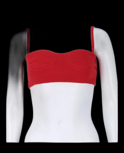 Ferragamo Cashmere Blend Bustier Red