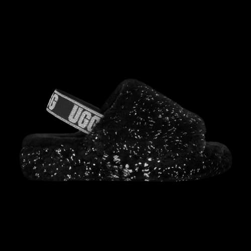 UGG Fluff Yeah Slide 'Metallic Sparkle - Black' (Women's)