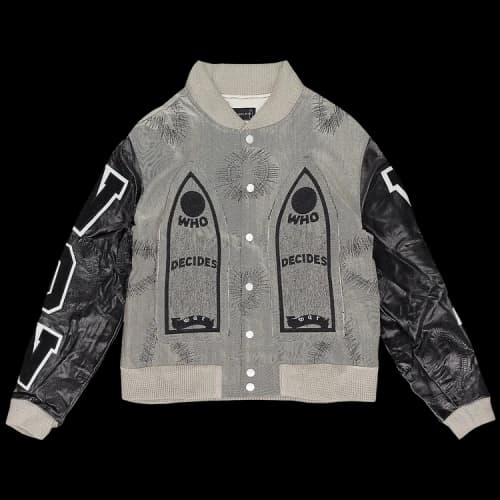 Who Decides War Namesake Varsity Jacket 'Silver'