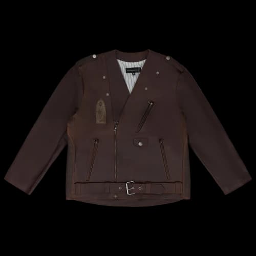 Who Decides War Perfecto Leather Jacket 'Brown'