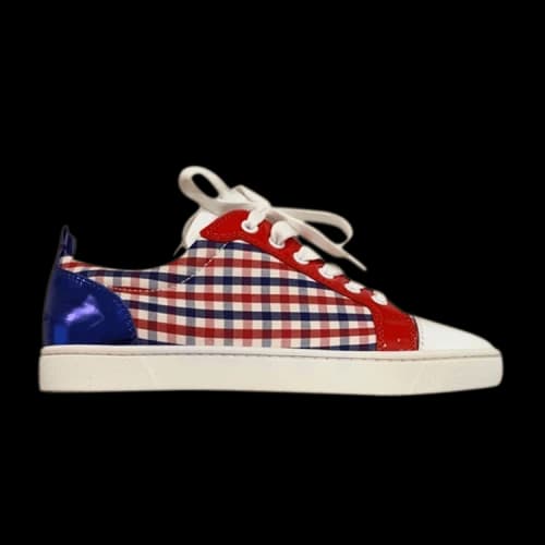 Christian Louboutin Junior Flat 'Plaid - Version Blue'