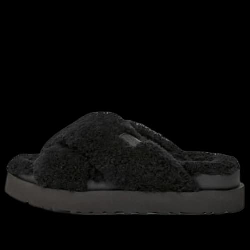 UGG Fuzz Sugar Cross Slide 'Black' (Women's)