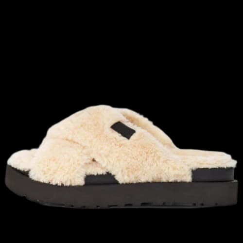 UGG Fuzz Sugar Cross Slide 'Natural Black' (Women's)