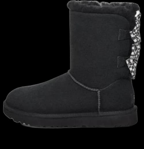 UGG Checkered Bow Snow Boots 'Black' (Women's)