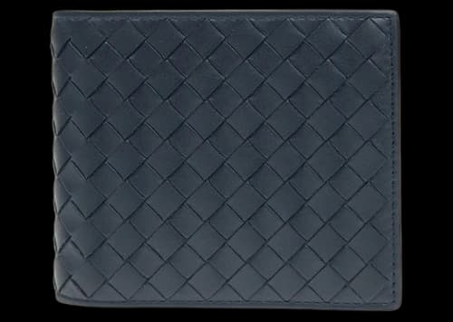 Bottega Veneta Intrecciato Weave Wallet Navy