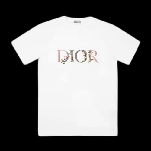 Dior Flowers Embroidered T-Shirt 'White'