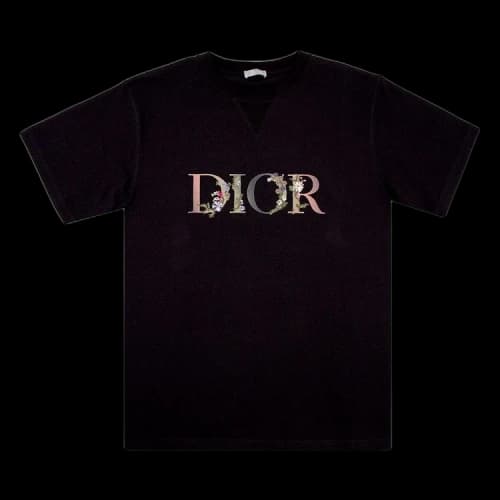 Dior Flowers Embroidered T-Shirt 'Black'