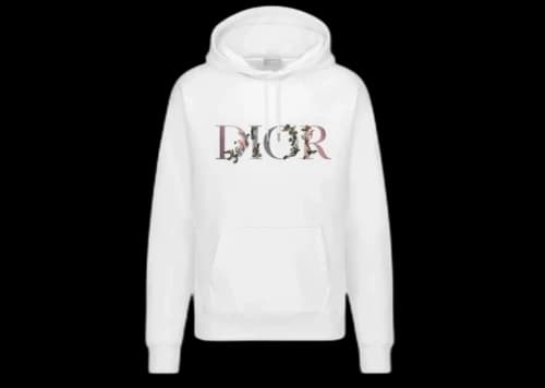 Dior Flowers Embroidered Hoodie White