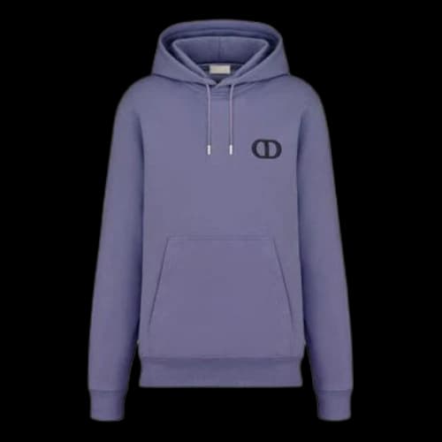 DIOR FW21 Logo Alphabet Embroidered Solid Color Pullover Purple Blue