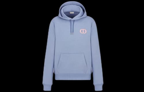 DIOR Logo Embroidered Solid Color Light Blue