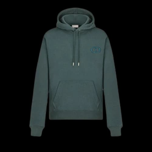 Dior Regular Fit CD Embroidery On Chest Hoodie 'Green'