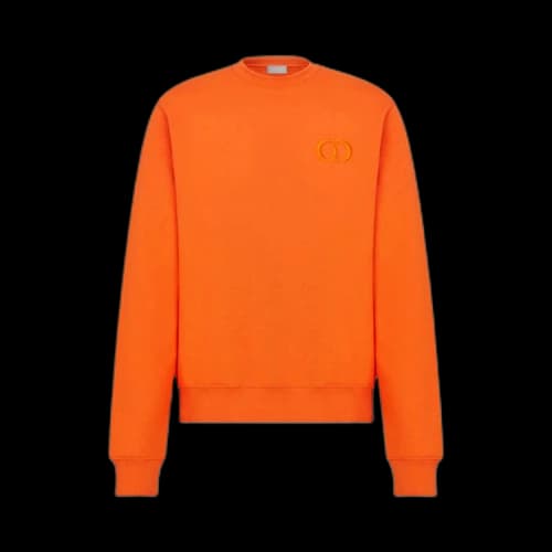 Dior CD Embroidery On Chest Crewneck 'Orange'
