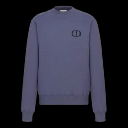 DIOR SS21 Oblique Print Terry Polo Shirt For Men Navy