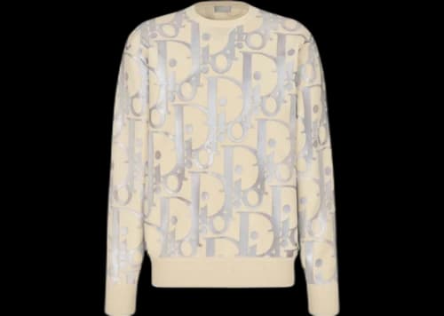 Dior Reflective Oblique Sweater Beige