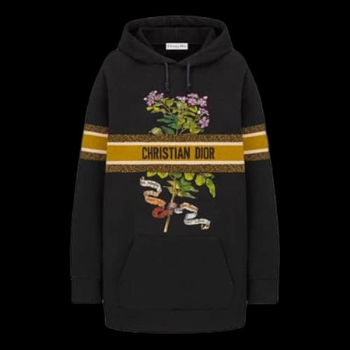 DIOR SS21 Floral Pattern Round Neck T-Shirt For Grey (Women's)