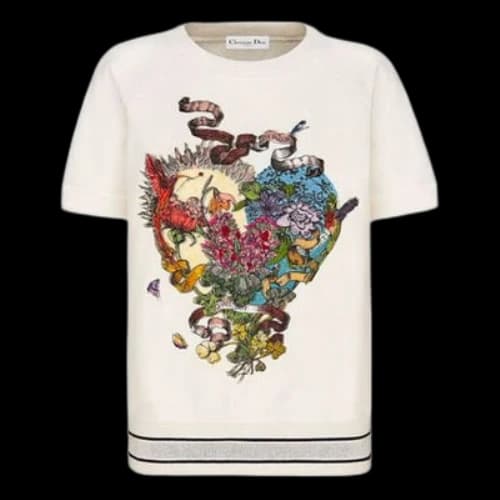 DIOR SS21 Cotton Printing Short Sleeve White