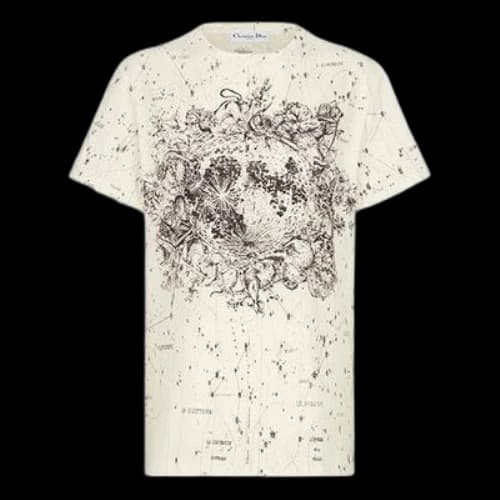 DIOR Zodiac Pattern Short Sleeve White