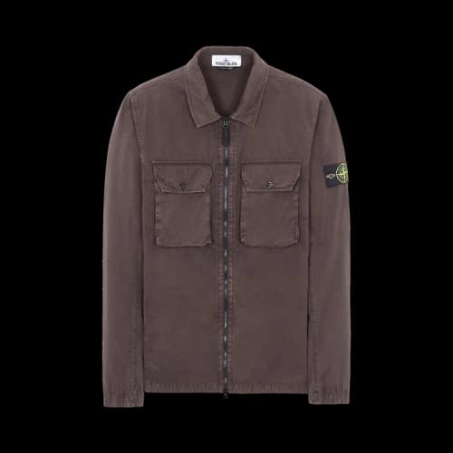 Stone Island Brushed Cotton Overshirt 'Brown'