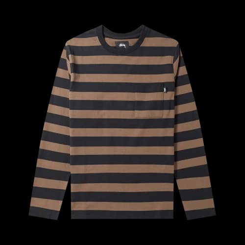 Stussy Malcolm Stripe Long-Sleeve Crew 'Black'