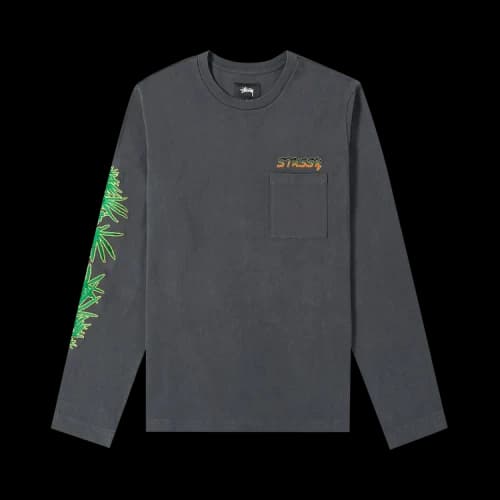 Stussy Leaves Long-Sleeve Crew 'Charcoal'