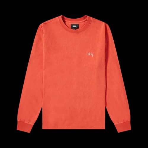 Stussy Stock Long-Sleeve Crew Tee 'Red'